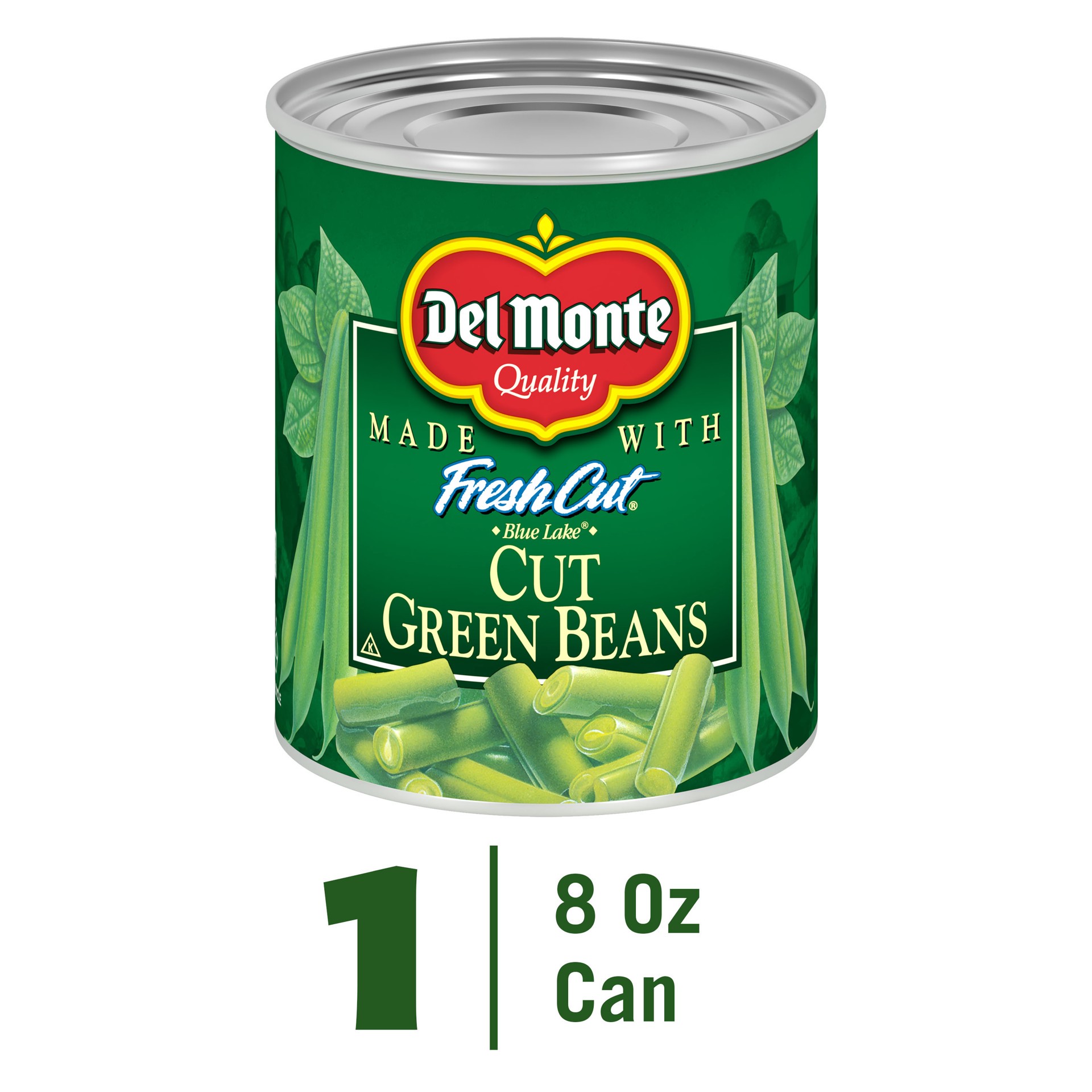 slide 2 of 6, Del Monte Fresh Cut Blue Lake Cut Green Beans, 8 Oz. Can, 8 oz