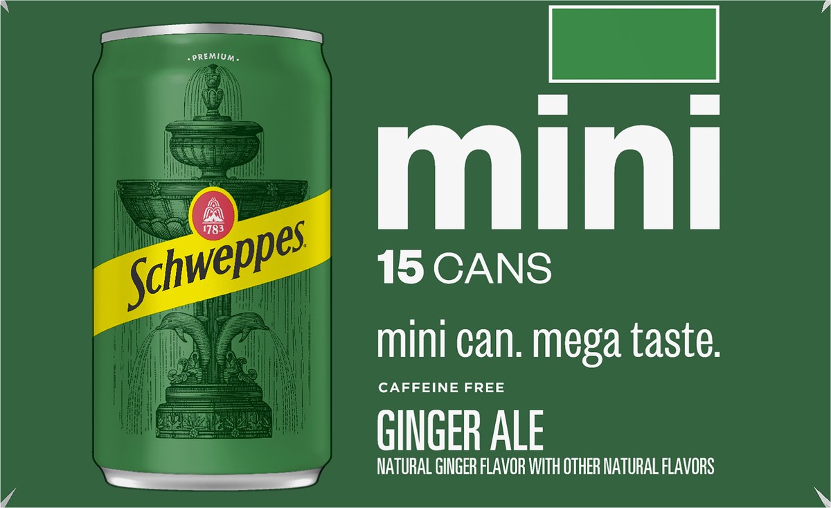 slide 7 of 12, Schweppes Ginger Ale Soda, 7.5 fl oz cans, 15 pack, 15 ct