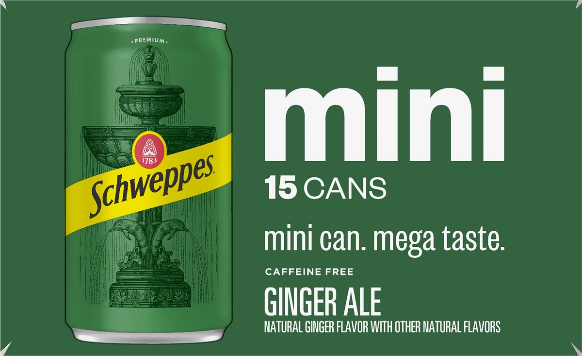 slide 4 of 12, Schweppes Ginger Ale Soda, 7.5 fl oz cans, 15 pack, 15 ct