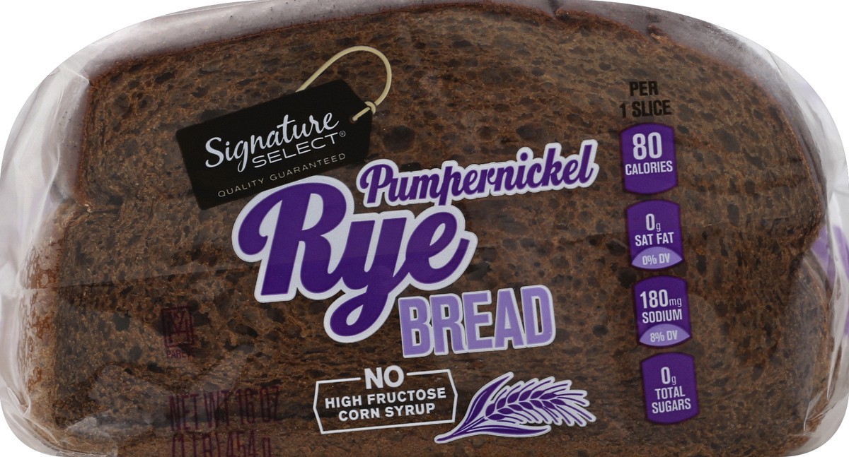 slide 4 of 7, Signature Select Pumpernickel Rye Bread 16 oz, 16 oz