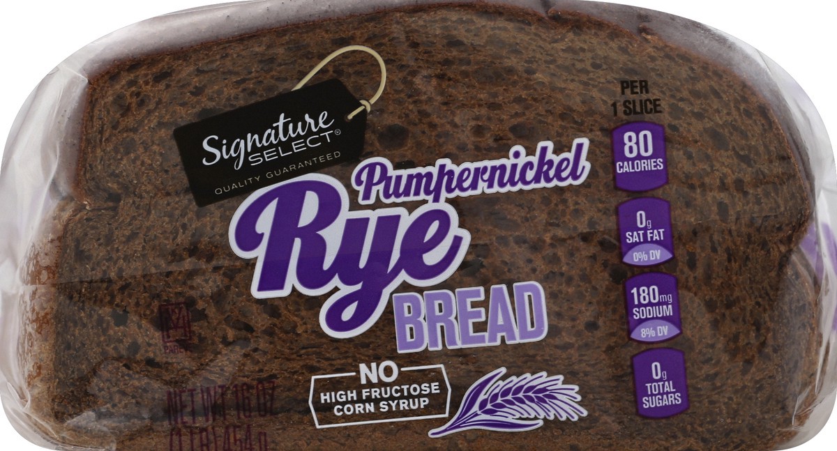 slide 4 of 7, Signature Bread Pumpernickel Rye, 16 oz
