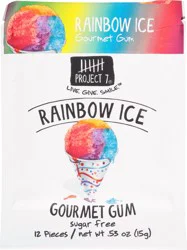 Project 7 Sugar Free Rainbow Ice Gourmet Gum 12 ea