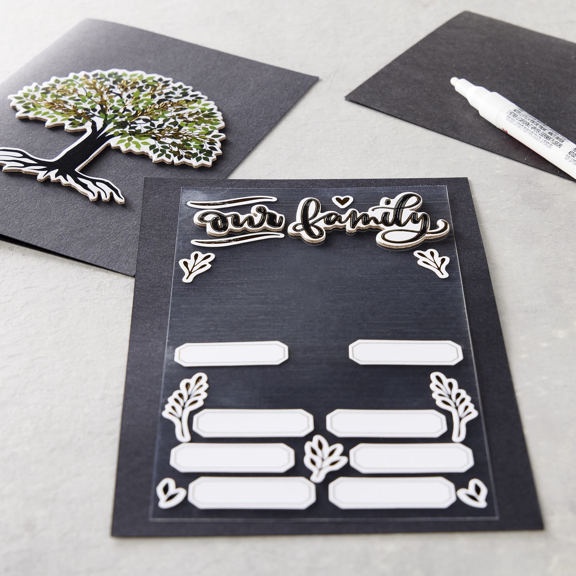 slide 5 of 5, Family Tree Dimensional Stickers By Recollections, 3.875 in x 6.875 in