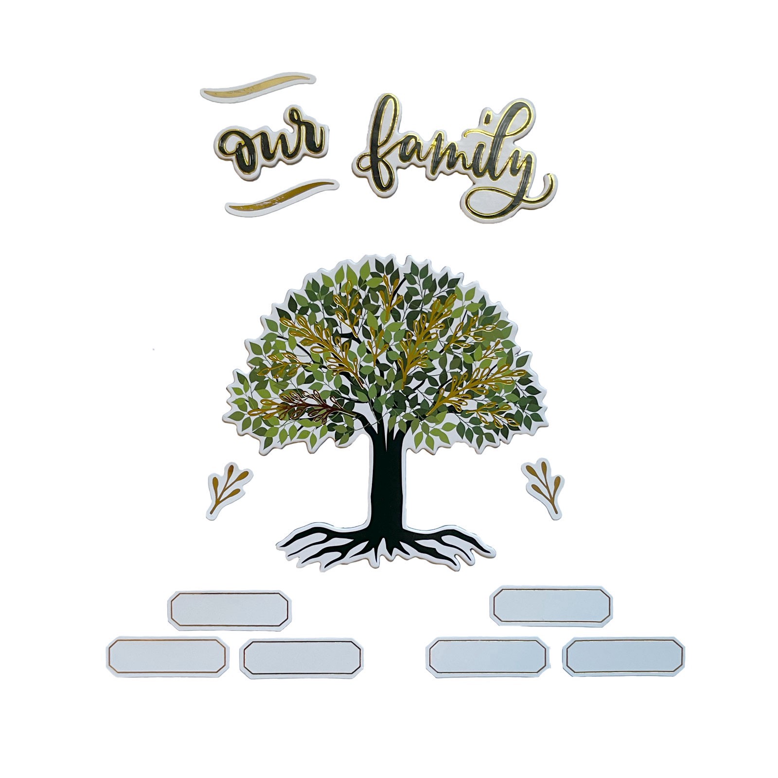 slide 2 of 5, Family Tree Dimensional Stickers By Recollections, 3.875 in x 6.875 in