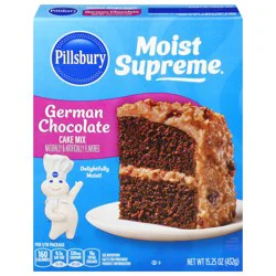 Pillsbury Moist Supreme German Chocolate Cake Mix, 15.25 oz Box