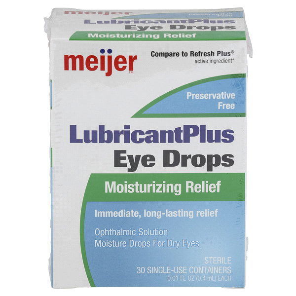 slide 1 of 5, Meijer Lubricant Plus Eye Drops Single-Use Containers, 30 ct