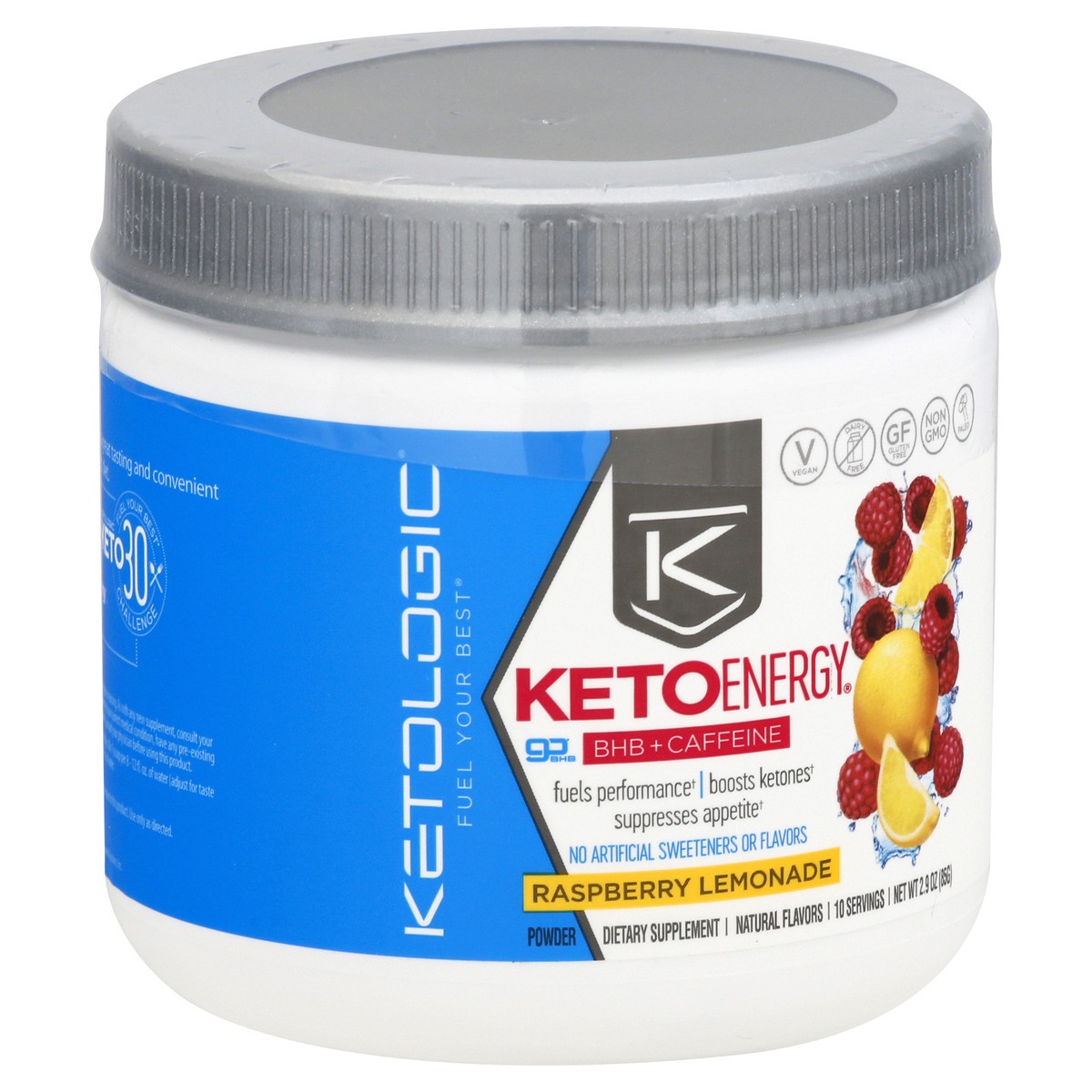 slide 5 of 9, KetoLogic Keto Energy Raspberry Lemonade Powder, 2.9 oz