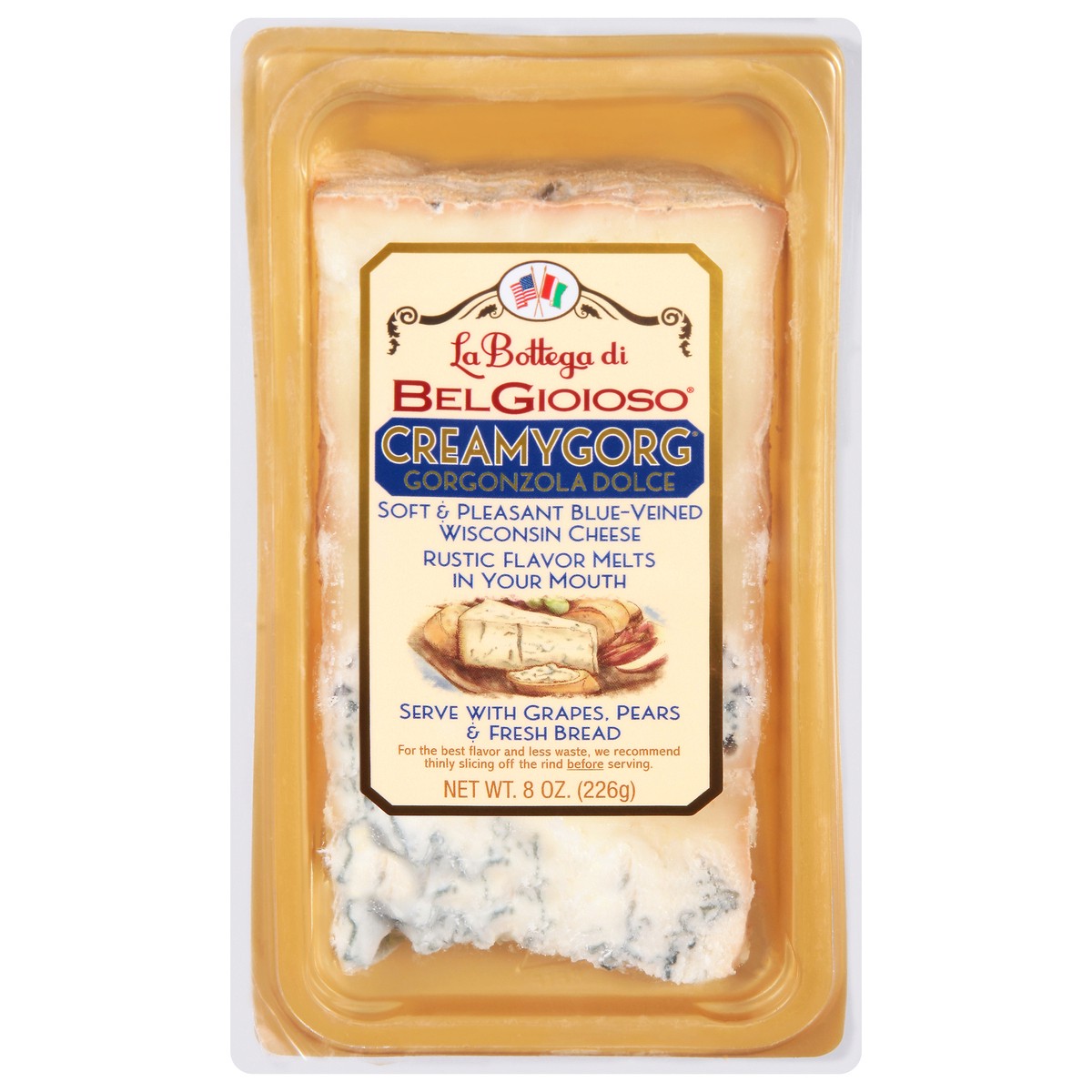 slide 1 of 9, BelGioioso CreamyGorg Gorgonzola Dolce Cheese 8 oz, 8 oz