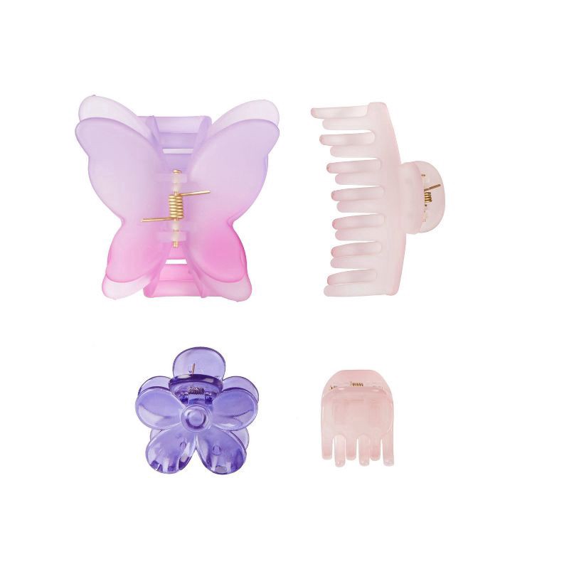 slide 6 of 6, scunci Mixed Claw Clips - 4ct, 4 ct