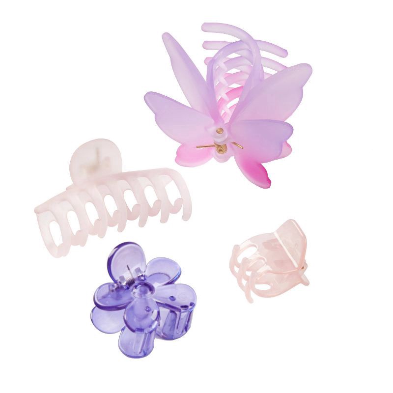 slide 4 of 6, scunci Mixed Claw Clips - 4ct, 4 ct