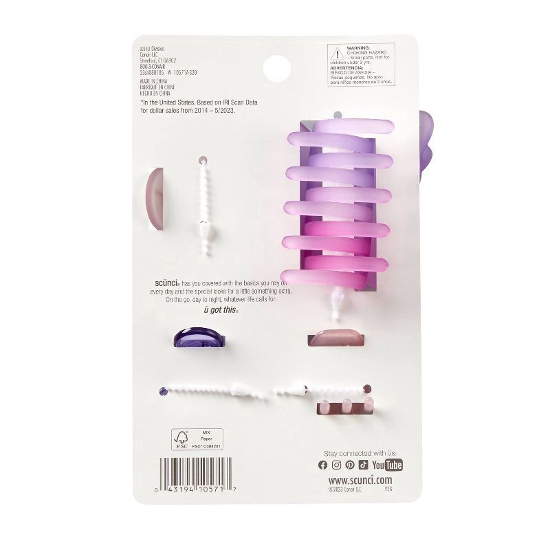 slide 2 of 6, scunci Mixed Claw Clips - 4ct, 4 ct