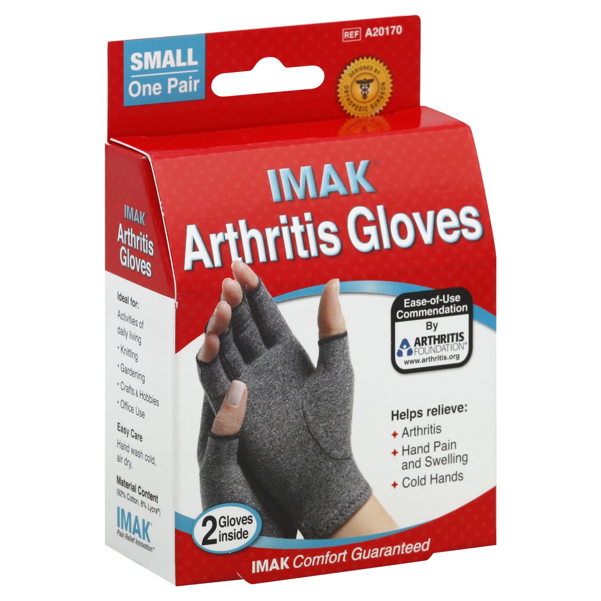 slide 3 of 5, IMAK Arthritis Gloves 1 ea, 1 ct