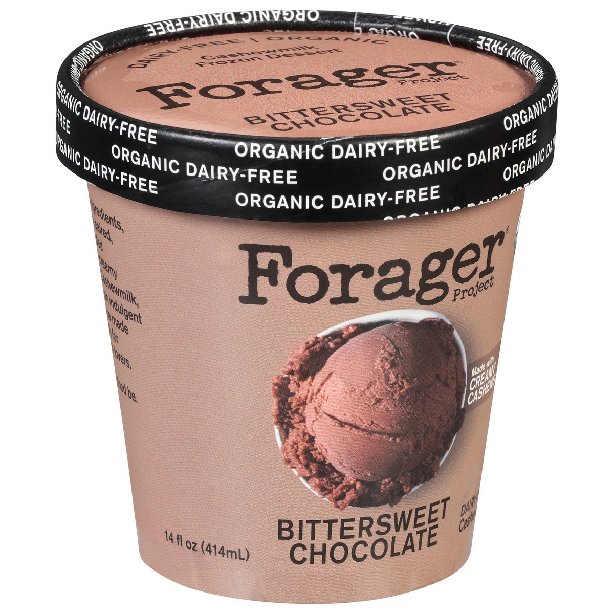 slide 9 of 9, Forager Project Bittersweet Chocolate Dairy-Free Organic Cashewmilk Frozen Dessert 14 fl oz, 14 fl oz