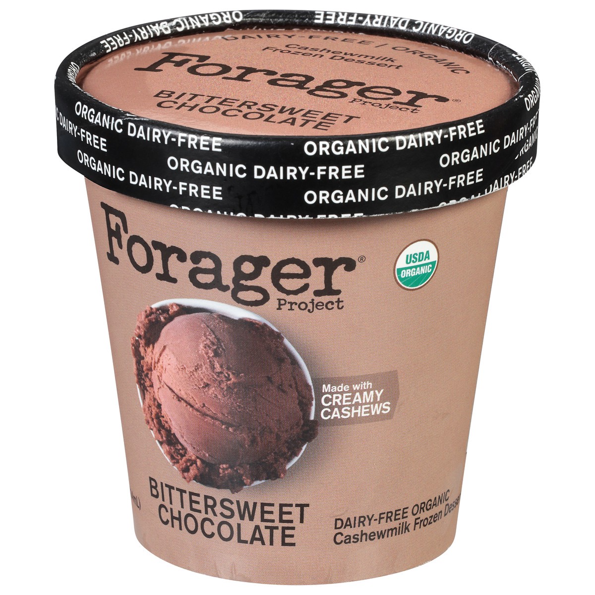 slide 7 of 9, Forager Project Bittersweet Chocolate Dairy-Free Organic Cashewmilk Frozen Dessert 14 fl oz, 14 fl oz