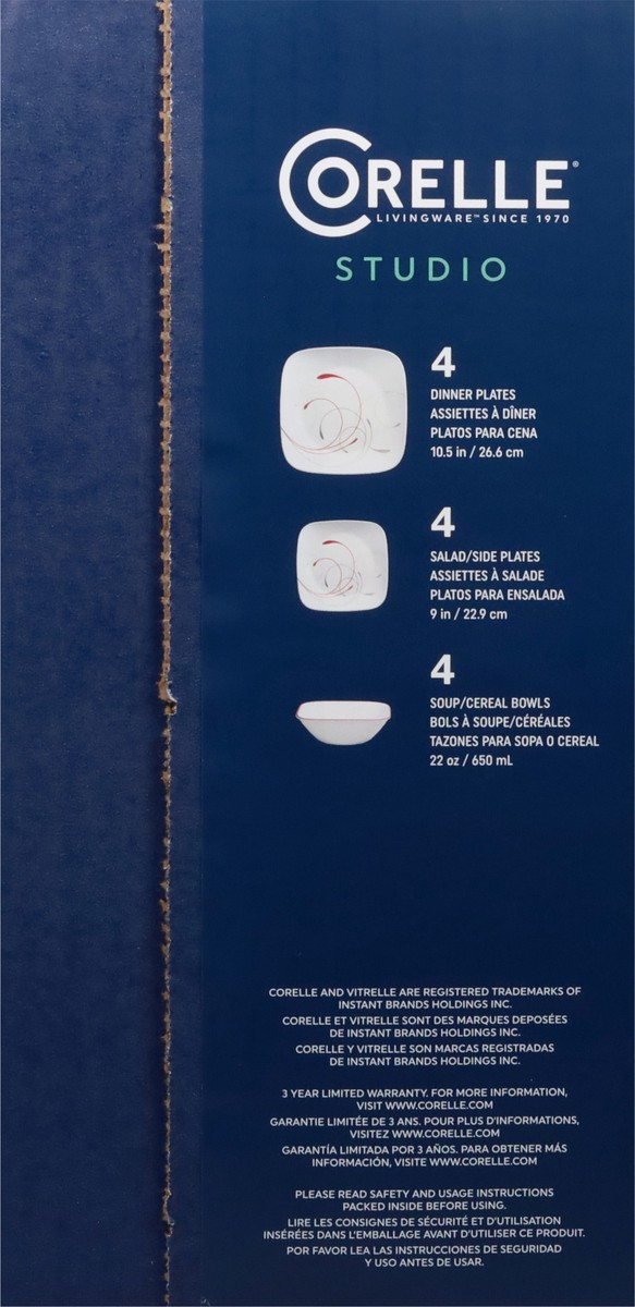 slide 8 of 9, Corelle Splendor Square Dinnerware Set, 12 ct