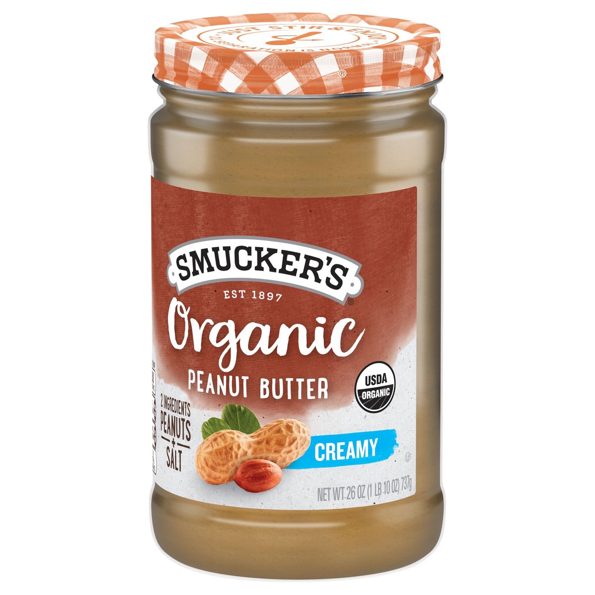 slide 8 of 8, Smucker's Organic Natural Creamy Peanut Butter, 26 Ounces, 26 oz