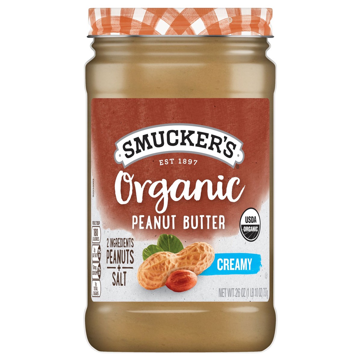 slide 1 of 8, Smucker's Organic Natural Creamy Peanut Butter, 26 Ounces, 26 oz