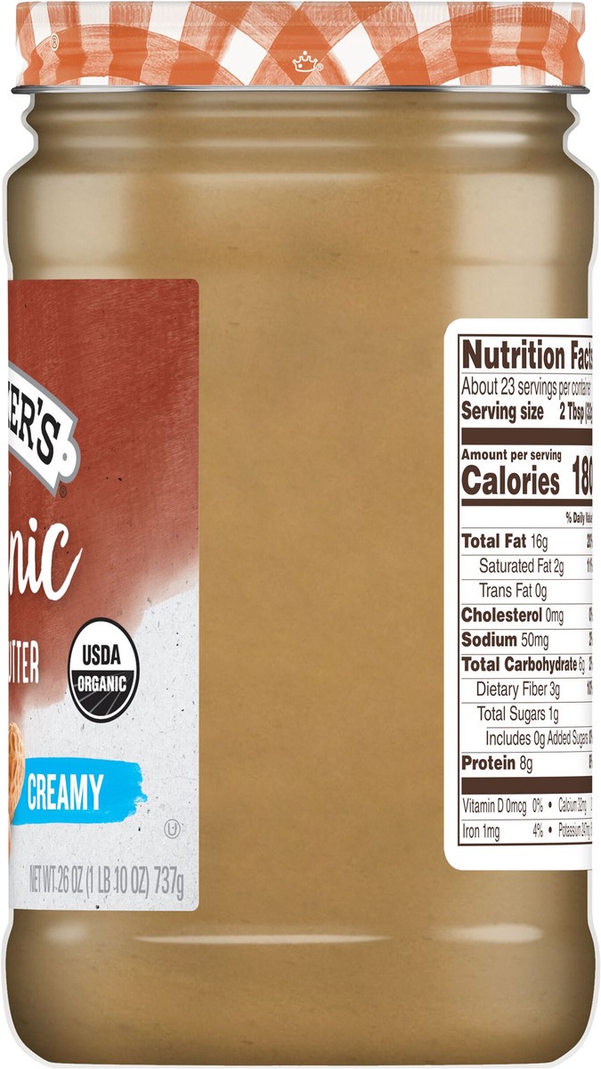 slide 2 of 8, Smucker's Organic Natural Creamy Peanut Butter, 26 Ounces, 26 oz