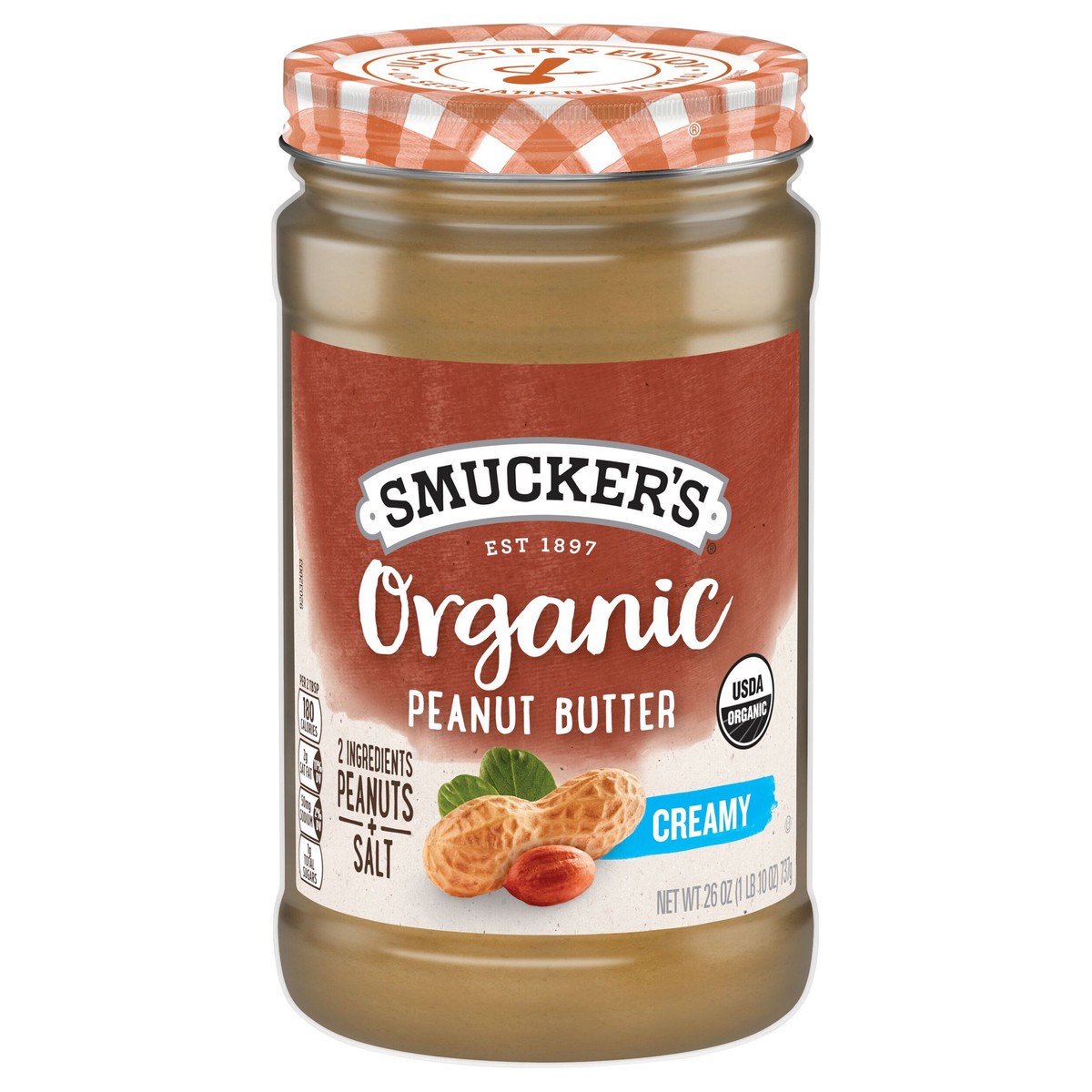 slide 1 of 8, Smucker's Smucker’s Organic Creamy Peanut Butter, 26 Oz. Jar, 26 oz