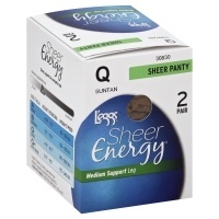 slide 1 of 1, L'eggs Sheer Energy Support Suntan Q Pantyhose, 2 ct