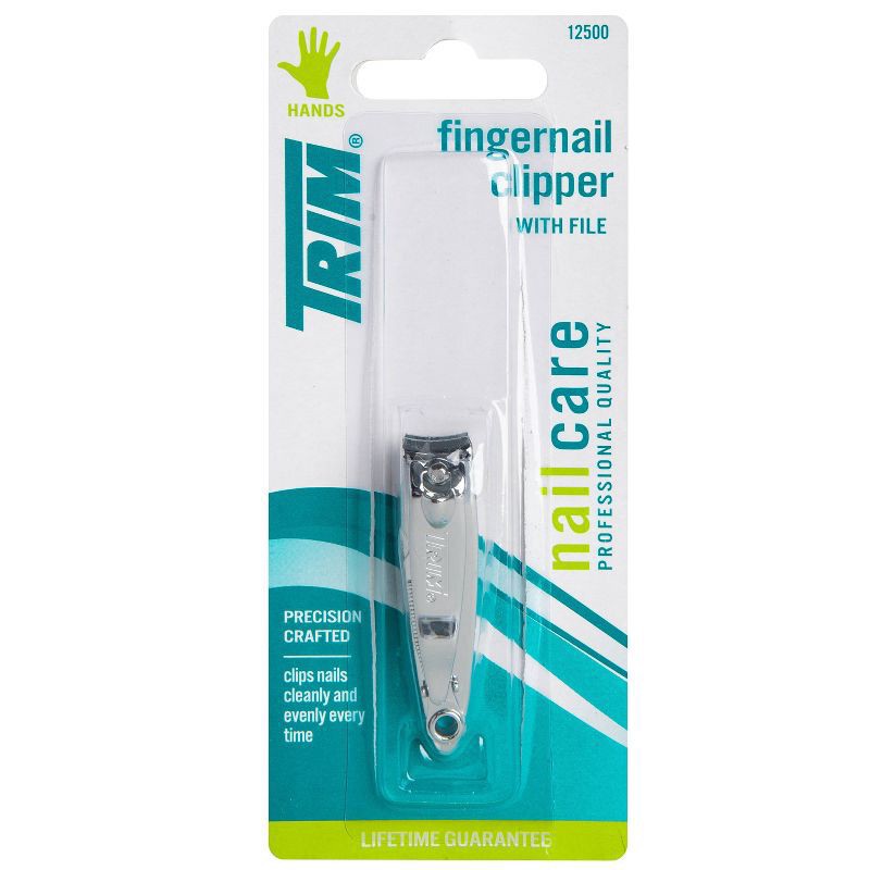 slide 1 of 9, Trim Quality Steel Fingernail Clipper with File, 1 ct
