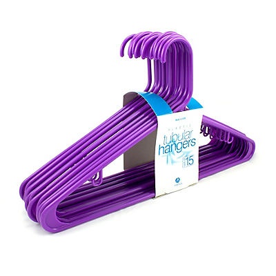 slide 1 of 1, Merrick Purple Berry Medium Width Tubular Hangers, 15 ct