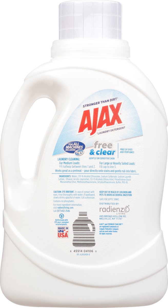 slide 8 of 12, Ajax Free & Clear Unscented Laundry Detergent 60 fl oz, 60 fl oz