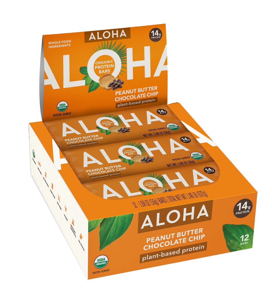 slide 7 of 13, Aloha Organic 12 Pack Peanut Butter Chocolate Chip Protein Bar 12 ea, 12 ct