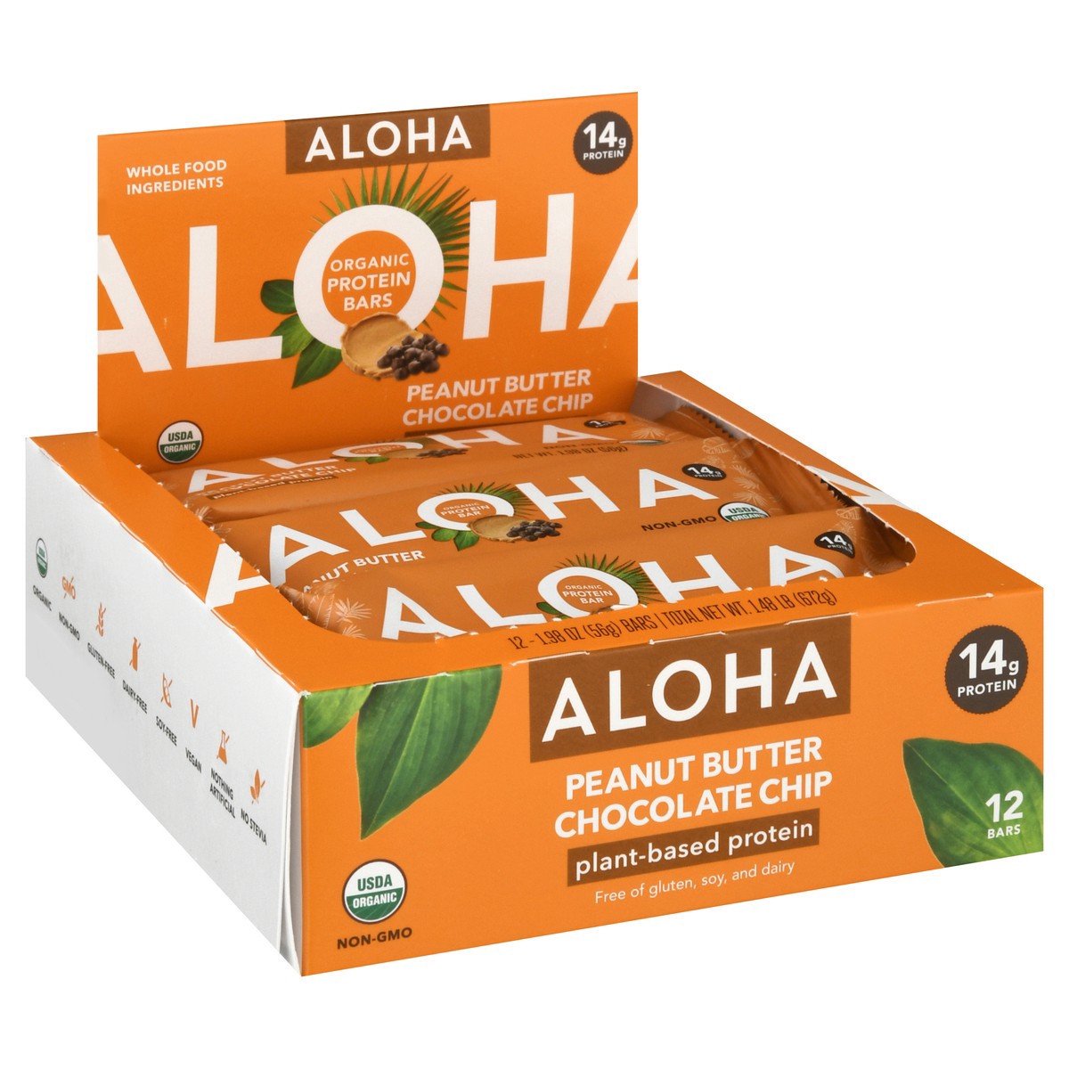 Aloha Plant-Based Protein Bar - Peanut Butter Chocolate Chip 12 ct | Shipt