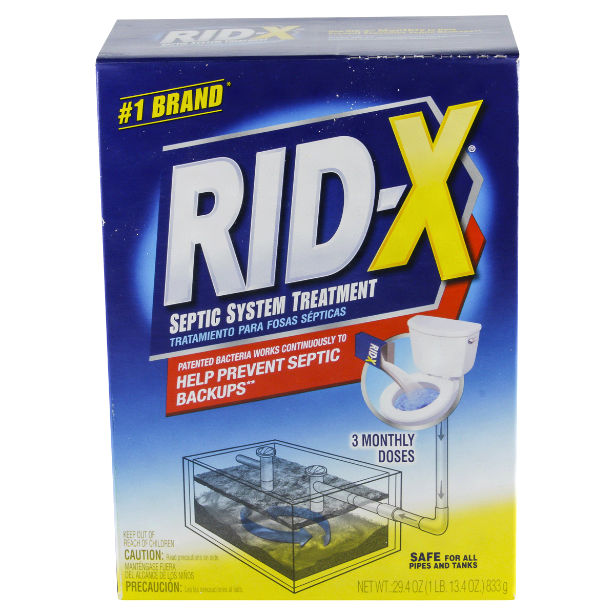 slide 1 of 5, RID-X Septic System Treatment - 3 Dose Powder, 29.4 oz