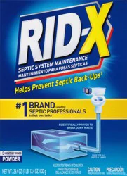 RID-X Septic Tank Treatment, 3 Month Supply Of Powder, 29.4oz, 100% Biobased