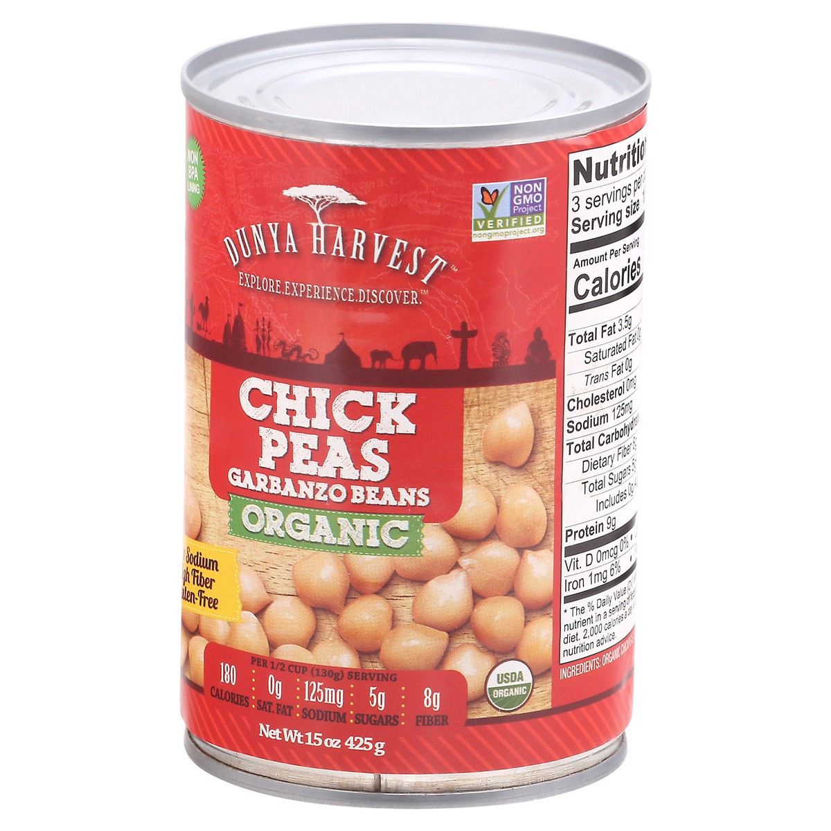 slide 11 of 14, Dunya Harvest Organic Chick Peas Garbanzo Beans 15 oz, 15 oz