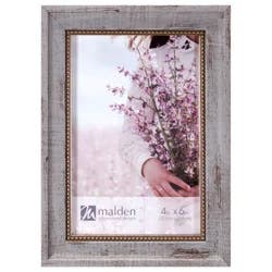 Malden Distressed Gray With Gold Border Tabletop Frame 4x6