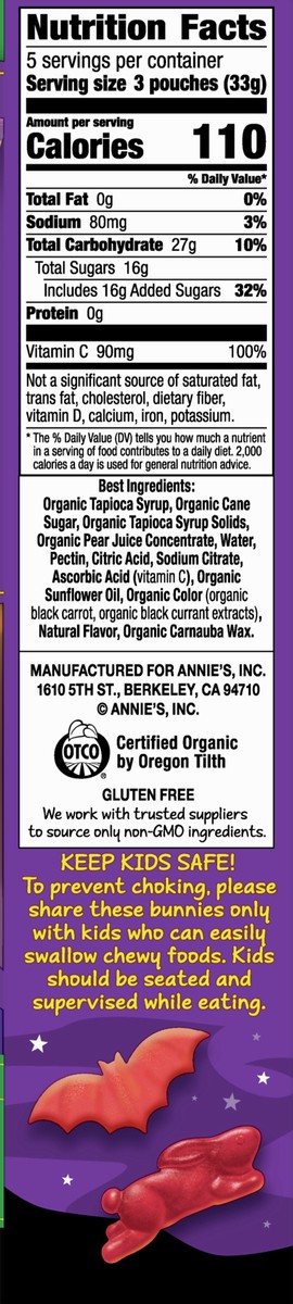 slide 7 of 9, Annie's Organic Bunnies & Bats Berry Patch Fruit Snacks 15 ea, 15 ct