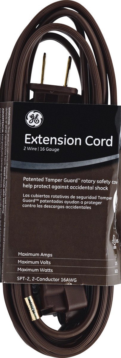 slide 2 of 2, GE Indoor Extension Cord Polarized - Brown, 9 ft