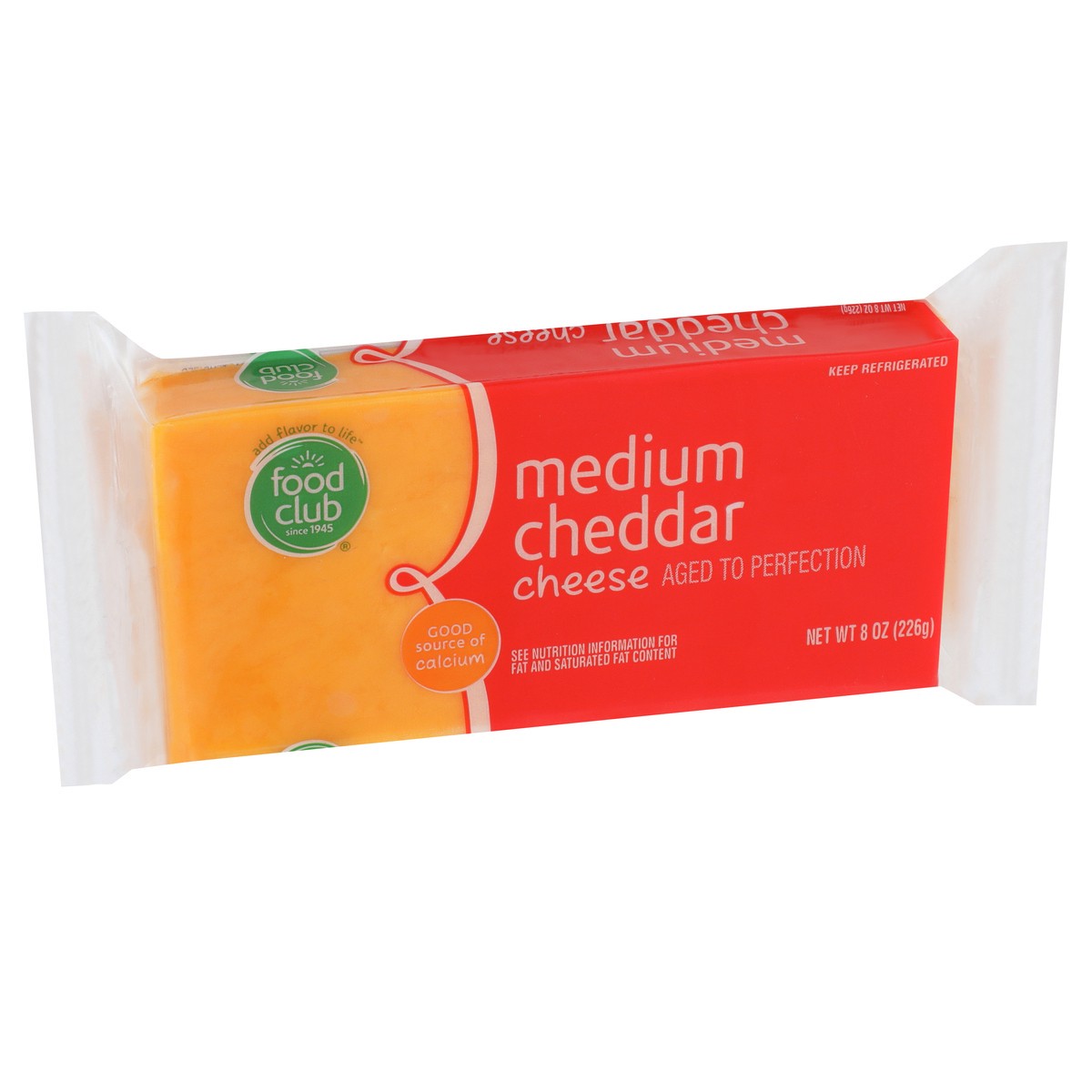 slide 2 of 9, Food Club Medium Cheddar Cheese Block, 8 oz