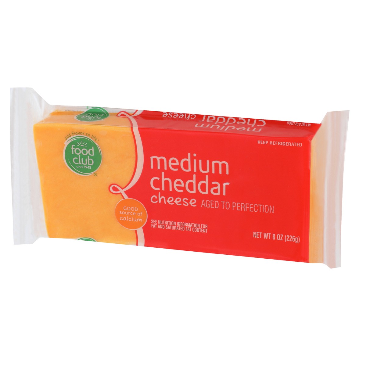 slide 3 of 9, Food Club Medium Cheddar Cheese Block, 8 oz