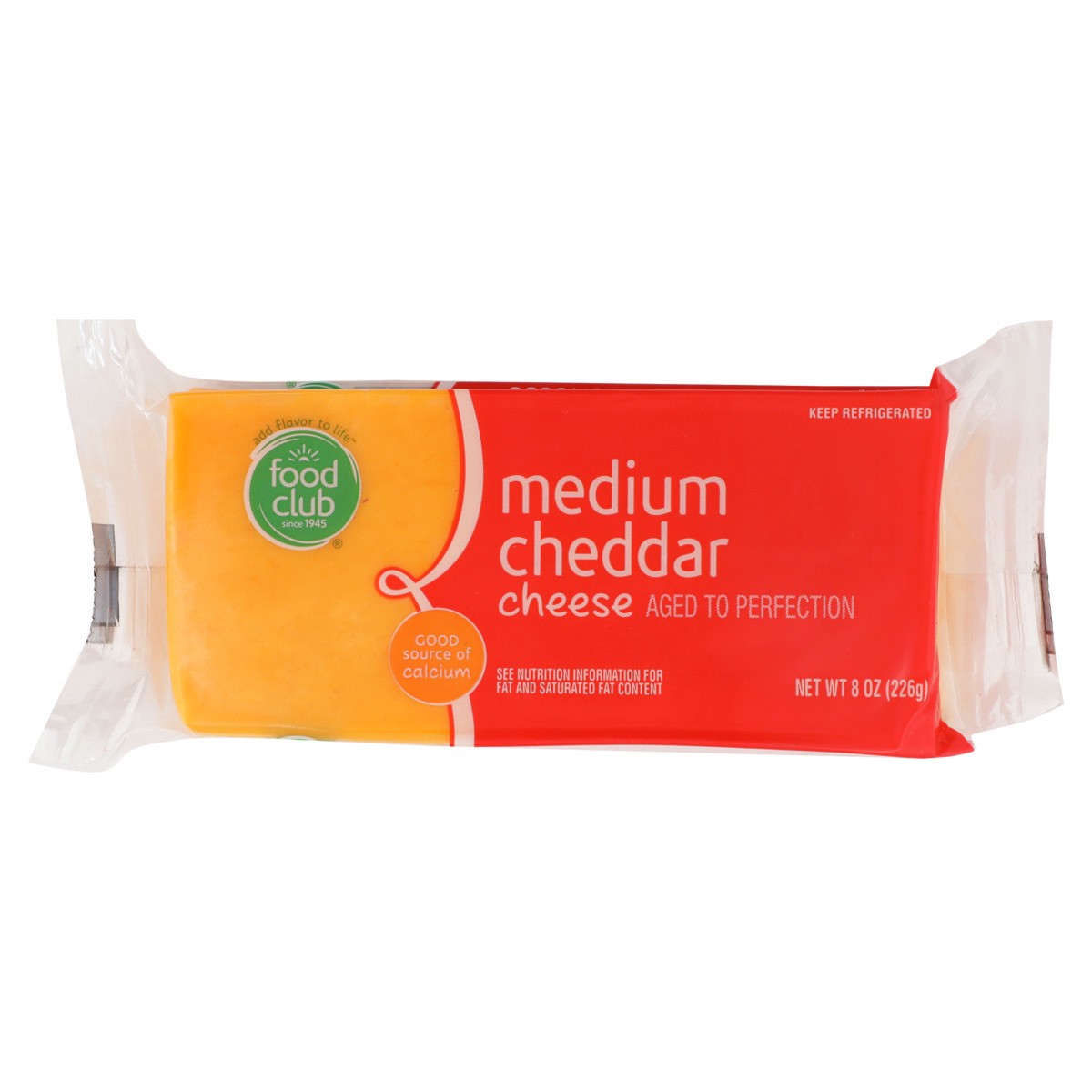 slide 8 of 9, Food Club Medium Cheddar Cheese Block, 8 oz