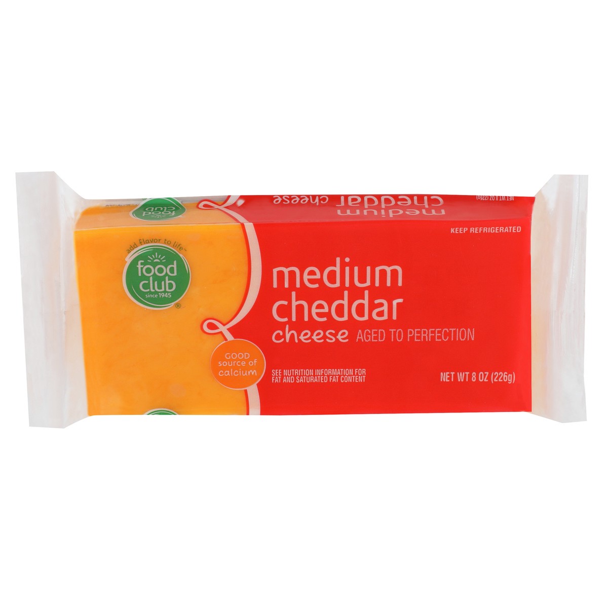 slide 1 of 9, Food Club Medium Cheddar Cheese Block, 8 oz