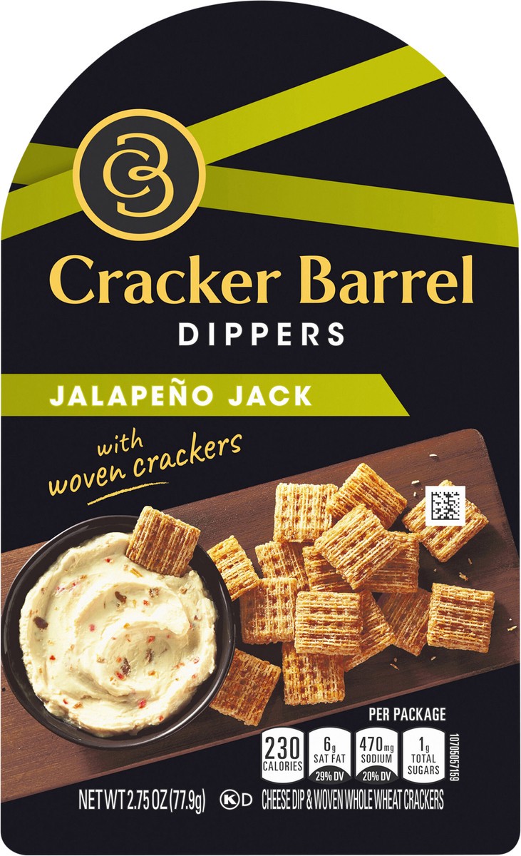 slide 2 of 13, Cracker Barrel Jalapeno Jack Cheese Dip and Crackers, 2.75 oz Package, 2.75 oz