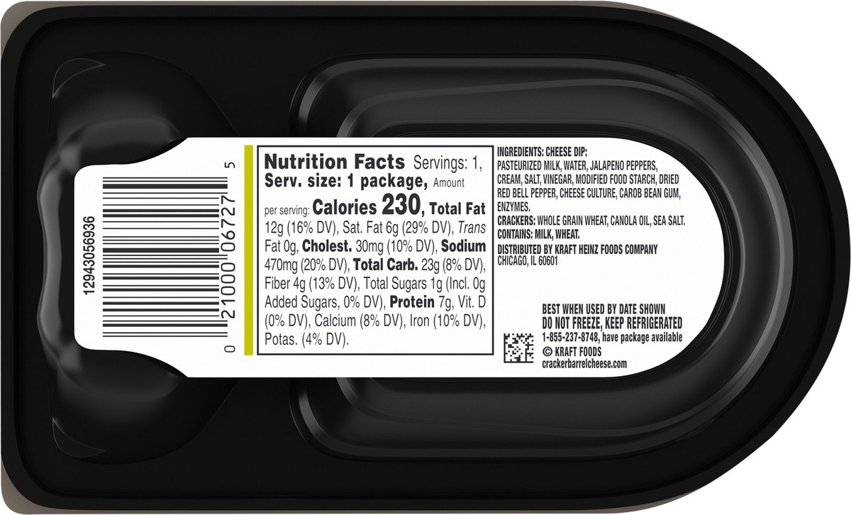 slide 7 of 13, Cracker Barrel Jalapeno Jack Cheese Dip and Crackers, 2.75 oz Package, 2.75 oz
