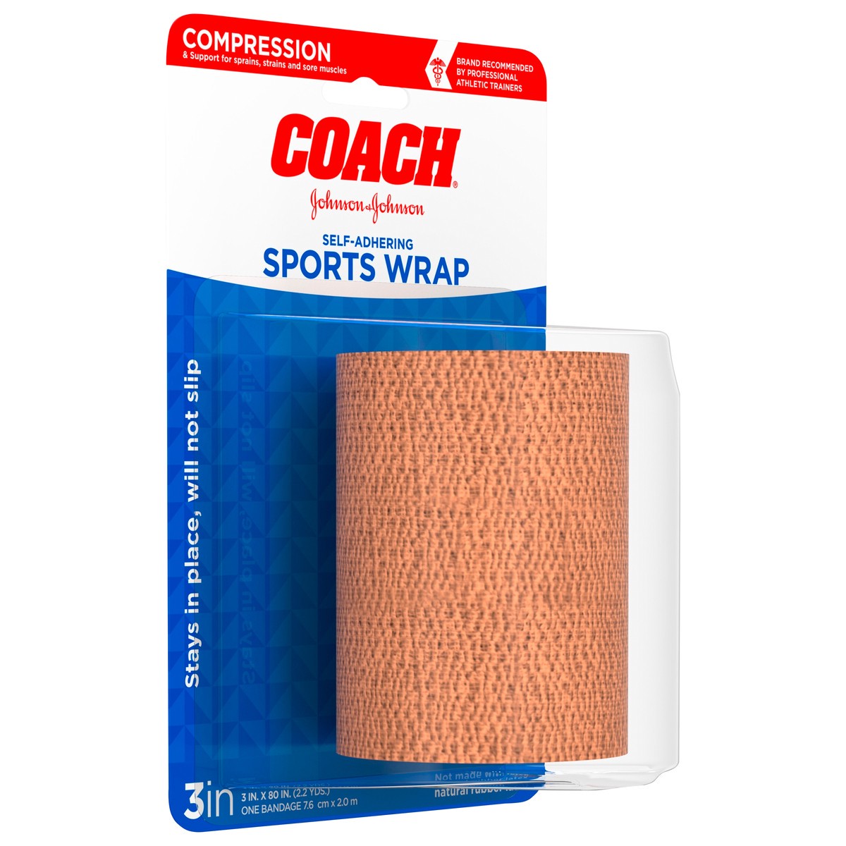 slide 2 of 8, Johnson & Johnson Coach Self-Adhering Elastic Wrap, 1 ct