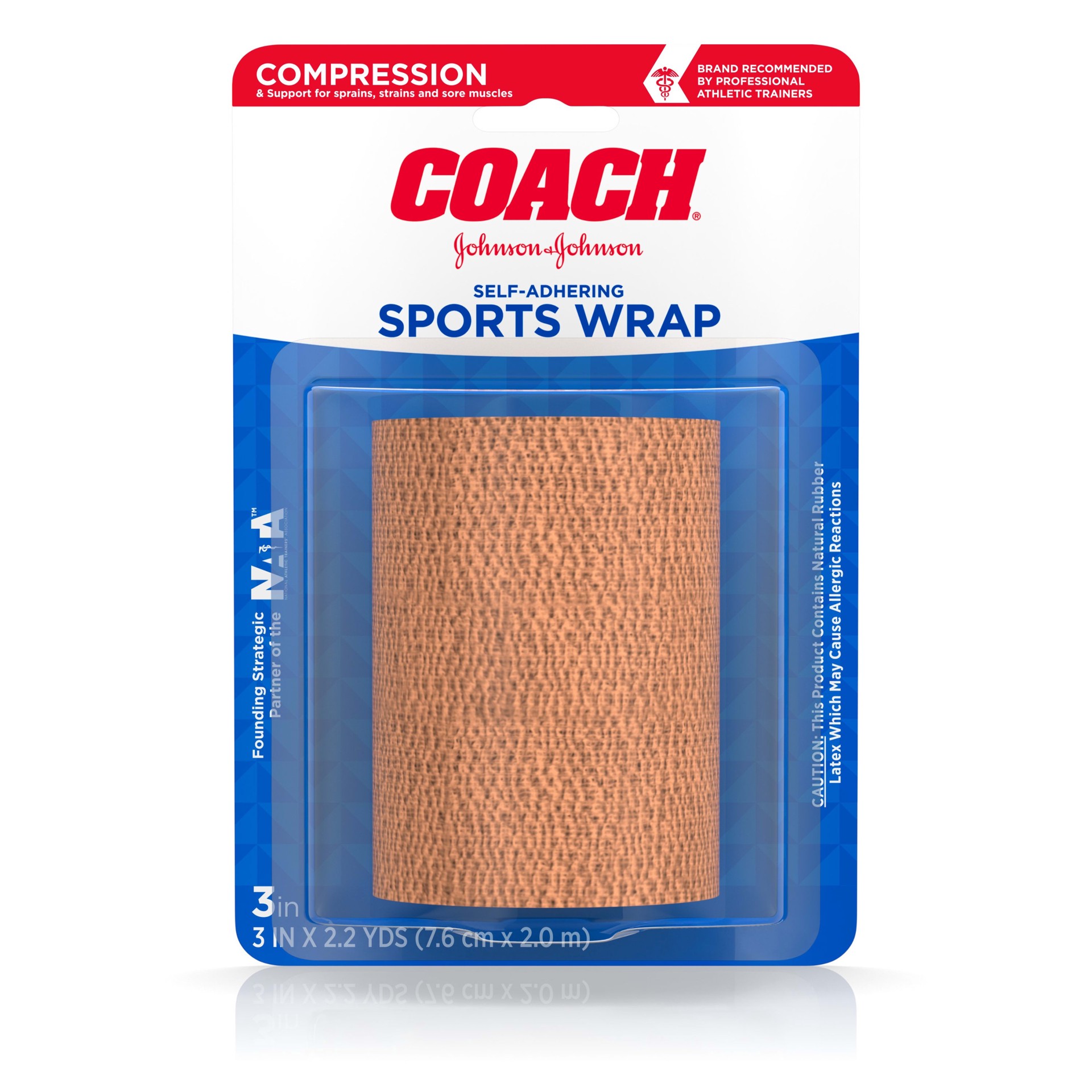 slide 1 of 8, Johnson & Johnson Coach Self-Adhering Elastic Wrap, 1 ct