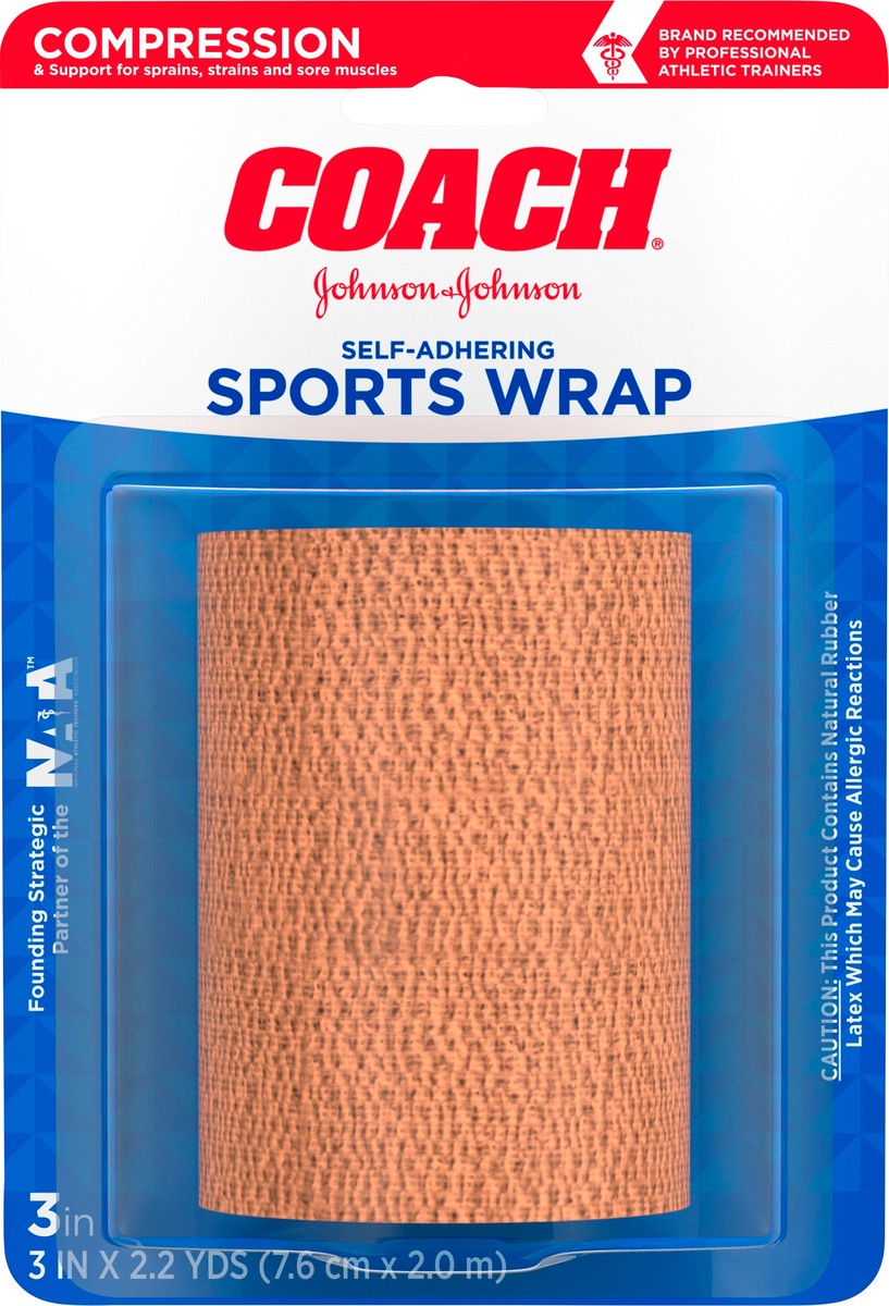 slide 6 of 8, Johnson & Johnson Coach Self-Adhering Elastic Wrap, 1 ct