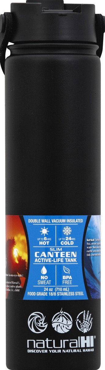 slide 2 of 2, NATURAL HI Flask S/S 24Oz Pitch Black - Ea, 24 oz