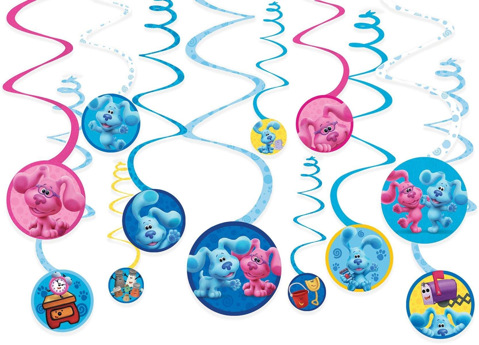 slide 1 of 1, Party City Blue's Clues & You! Swirl Decorations, 12 ct