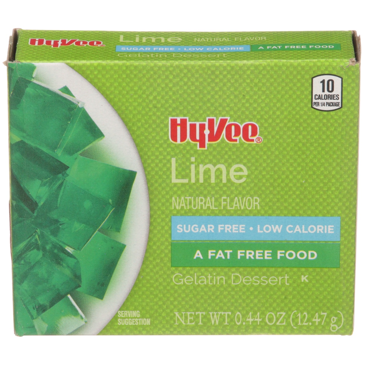 slide 1 of 1, Hy-vee Lime Sugar Free Low Calorie Gelatin Dessert, 0.44 oz