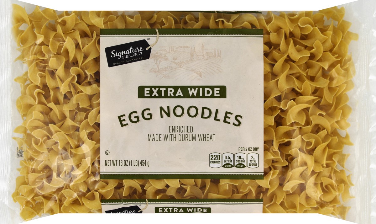 slide 2 of 6, Signature Select Extra Wide Egg Noodles 16 oz, 16 oz