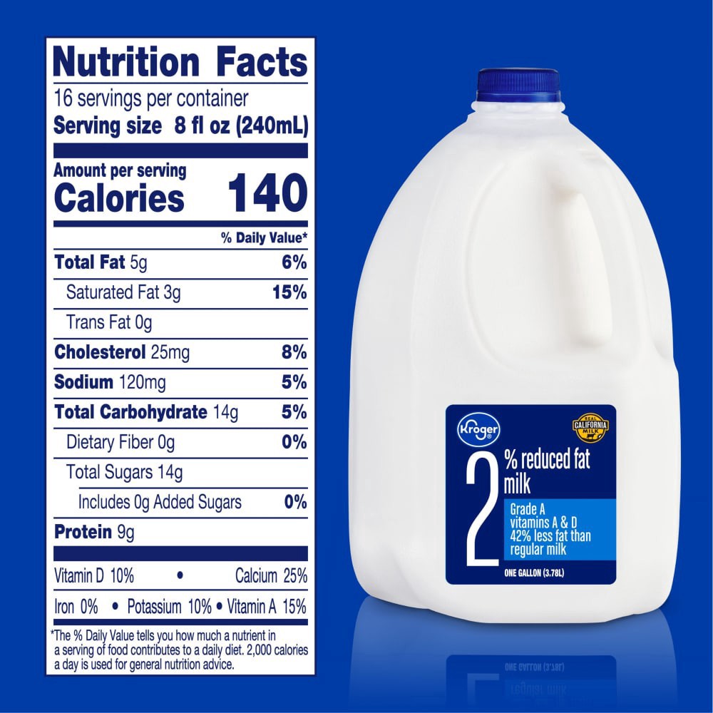 slide 3 of 4, Kroger 2% Reduced Fat Milk, 1 gal