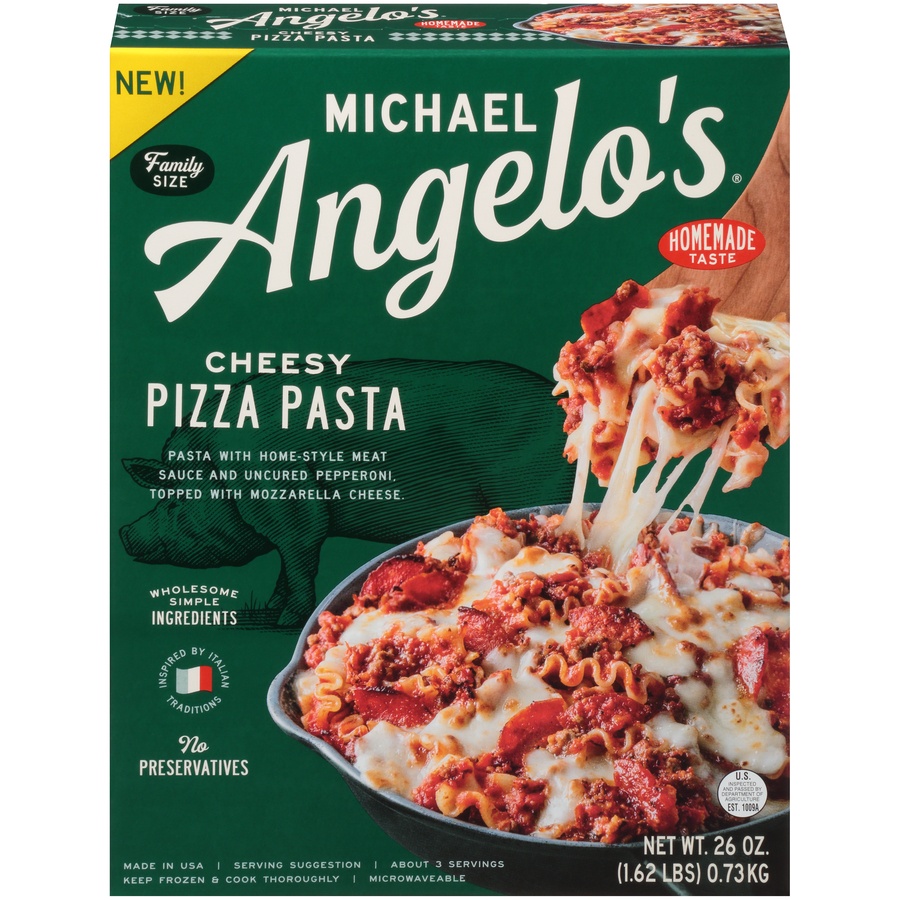 slide 1 of 8, Michael Angelo's Cheesy Pizza Pasta, 26 oz